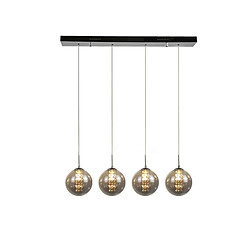 NETTLIFE Suspension verre gris diamètre 70 cm G9 table à manger lustre réglable en hauteur 4 lampes en couleur lampe de table à manger pour cuisines