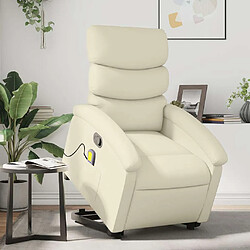 Maison Chic Fauteuil Relax pour salon, Fauteuil inclinable de massage Crème Similicuir -GKD98458