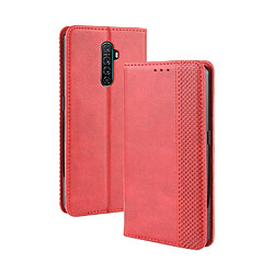 Wewoo Housse Coque Pour Oppo Reno Ace boucle magnétique Rétro Crazy Horse Texture Etui cuir Flip horizontal avec titulaire et fentes cartes et cadre photo Rouge