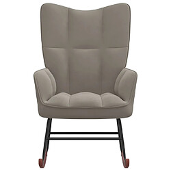 Maison Chic Chaise à bascule | Fauteuil Relax, design moderne Gris clair Velours -GKD41117 