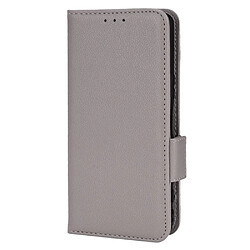 Etui en PU texture litchi gris pour votre Sony Xperia 5 III 5G