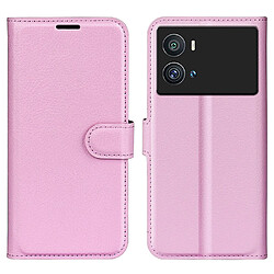 Etui en PU texture litchi, rose pour votre Vivo iQOO 9 Pro