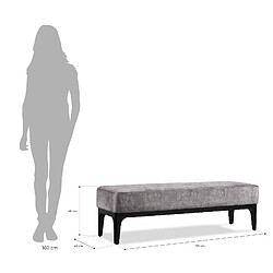 Acheter Bout de Lit Banquette Tromso Pärumm Banc Rembourré en Tissu Marron 153x46x46 cm