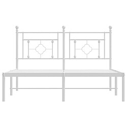 Maison Chic Cadre/structure de lit métal et tête de lit pour adulte - Lit Moderne Chambre blanc 140x200 cm -MN82822 pas cher