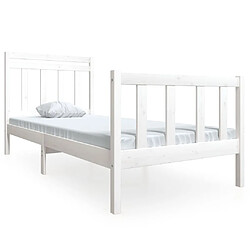 vidaXL Cadre de lit sans matelas blanc bois massif