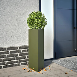 vidaXL Jardinière vert olive triangulaire 30x26x75 cm acier