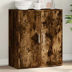 vidaXL Buffet chêne fumé 79x38x80 cm bois d'ingénierie