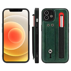 Coque en TPU + PU avec béquille en bandoulière et fente pour stylo vert pour votre iPhone 11 6.1 pouces