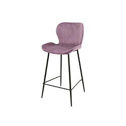 Lisa Design Basti - lot de 4 tabourets de bar - en velours rose