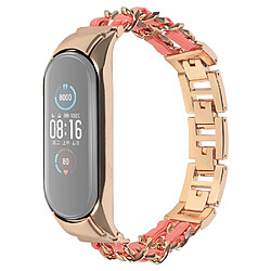 Bracelet en métal or rose/rose pour votre Xiaomi Mi Band 5/Mi Band 6