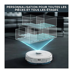 ROWENTA RR8567WH Aspirateur robot laveur, Aspire et lave, Navigation laser ultraprécise, Réglages personnalisés, X-Plorer, Bl