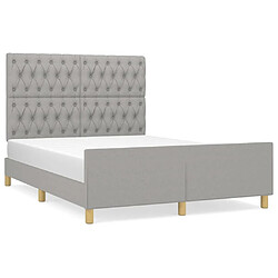 Maison Chic Lit adulte - Cadre Structure de lit avec tête de lit Contemporain Gris clair 140x200 cm -MN64762