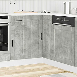 Avis vidaXL Armoire d'angle de cuisine Porto gris béton bois d'ingénierie