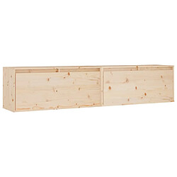 Maison Chic Lot de 2 Armoires murales,Meuble de Rangement,Armoire Suspendue 80x30x35 cm Bois de pin massif -MN50700