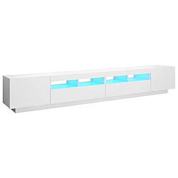 Maison Chic Meubles TV avec lumières LED - Banc TV pour salon Blanc 260x35x40 cm -MN89659