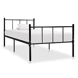 vidaXL Cadre de lit sans matelas noir métal 90x200 cm