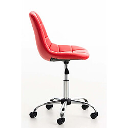 Avis Decoshop26 Chaise de bureau tabouret sur roulettes hauteur réglable en PVC rouge et métal chromé 10_0002492