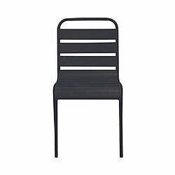 Mes Lot de 4 chaises de jardin en métal gris - BACA