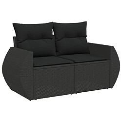 Avis Maison Chic Salon de jardin 10 pcs avec coussins | Ensemble de Table et chaises | Mobilier d'Extérieur noir résine tressée -GKD35724