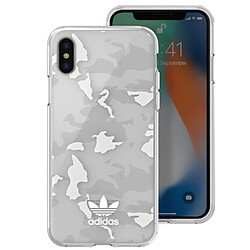 Adidas Coque pour iPhone X et XS Silicone Gel Design Fin Blanc