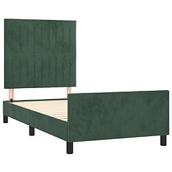 Avis vidaXL Cadre de lit sans matelas vert foncé 80x200 cm velours