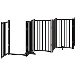 Avis vidaXL Barrière pour chien porte pliable 12panneaux noir bois peuplier