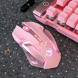 Universal Bluetooth Wireless Mouse Girl Cute Pink Mute Game Rechargeable Mouse Desktop ordinateur portable Game mécanique