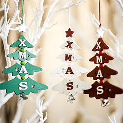 Avis Wewoo 2 pcs noël en bois peint pendentif décoratif arbre de créatif lettre cloche décoration blanc