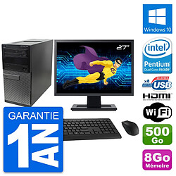 PC Tour Dell 390 MT Ecran 27" G630 RAM 8Go Disque Dur 500Go HDMI Windows 10 Wifi - Occasion