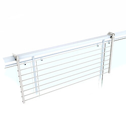 Foxydry Duo 102, Etendoir à linge pliant pour balustrades, extérieurs et balcons, Largeur 102 cm Blanc