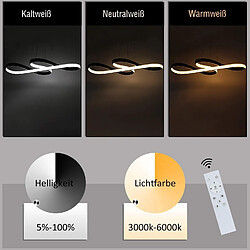 NETTLIFE Suspension LED Silicone Noir Diam.75cm Dimmable avec Télécommande Design Moderne pour Salle à Manger Étude Salon Cuisine Bureau 47W pas cher