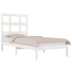 Avis Maison Chic Lit Moderne Chambre - Cadre/structure de lit pour adulte Blanc Bois de pin massif 75x190 cm Petit simple -MN98536