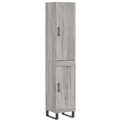 vidaXL Buffet haut Sonoma gris 34,5x34x180 cm Bois d'ingénierie