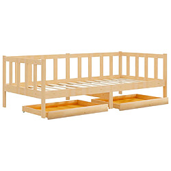 vidaXL Lit de jour sans matelas avec tiroirs 90x200 cm bois pin massif