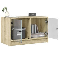 Acheter vidaXL Meuble TV avec portes en verre chêne sonoma 68x37x42 cm