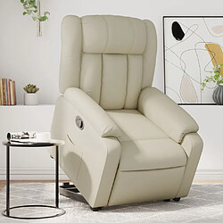 vidaXL Fauteuil inclinable Crème Similicuir