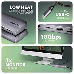 HUB USB Axagon HUB HMC-6GM2 USB 6 in1 10Gbps hub, USB-A, USB-C, HDMI, M.2, SD/ mSD, PD 100W, USB-C pas cher