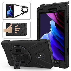 Coque en TPU + Silicone avec béquille pivotante à 360° et fente pour stylo noir pour Samsung Galaxy Tab Active 3 T570/T575/T575N/T577