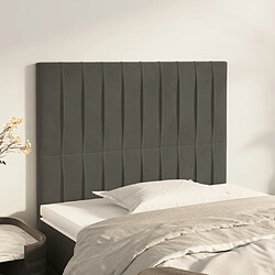 Maison Chic Lot de 2 Têtes de lit design pour chambre - Décoration de lit Gris foncé 100x5x78/88 cm Velours -MN76421