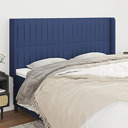 Maison Chic Tête de lit scandinave avec oreilles,meuble de chambre Bleu 183x16x118/128 cm Tissu -MN57352