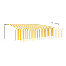 Acheter Maison Chic Auvent manuel rétractable avec store | store extérieurs de porte | Marquise Brise-soleil 6x3 m Jaune et blanc -GKD29907