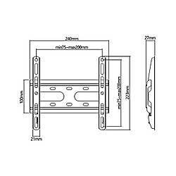 Support TV économique Maclean, VESA max 200x200, 23-42", 45kg, noir, MC-937 pas cher