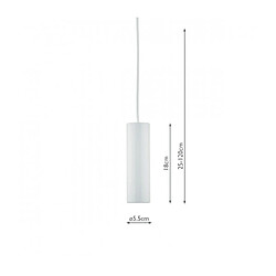 Luminaire Center Suspension design Yari blanc,satiné blanc 1 ampoule 18cm pas cher