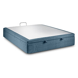 Sommeil de plomb Sommier Coffre Tissu Bleu 160x200 H39cm