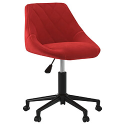 vidaXL Chaise pivotante de bureau Rouge bordeaux Velours