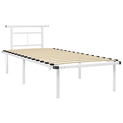 vidaXL Cadre de lit sans matelas blanc métal 90x200 cm