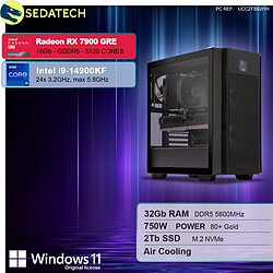 Sedatech Workstation ATX • Intel i9-14900KF • RX 7900 GRE • 32Go DDR5 • 2To SSD M.2 • Windows 11