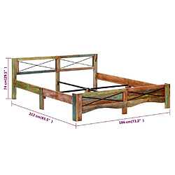 vidaXL Cadre de lit sans matelas Bois de récupération massif 180x200cm pas cher