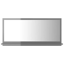 vidaXL Miroir salle de bain Gris brillant 80x10,5x37cm Bois ingénierie