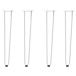 vidaXL Pieds de table en forme d'épingle à cheveux 4 pcs blanc 72 cm